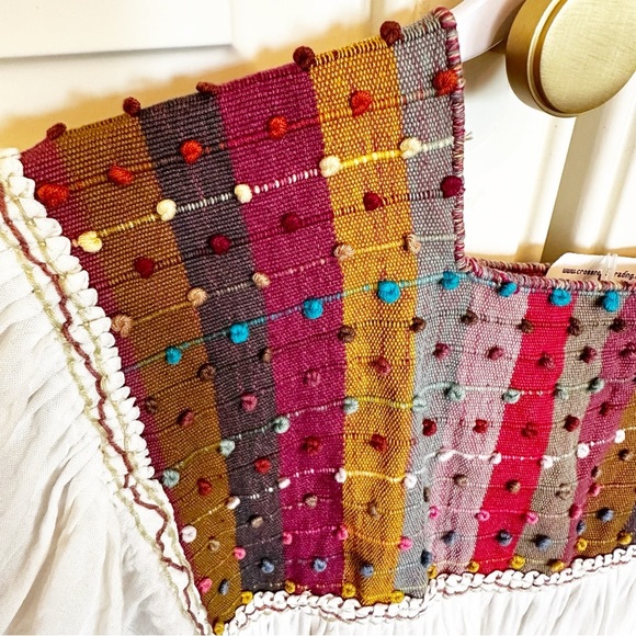 Mexican Chiappas Hand Embroidered Soft Natural Cotton Midi Dress Mayan Style HTF - Picture 4 of 12